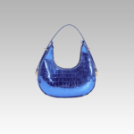 Sac à main Sara bleu vernis motif crocodile femme boutique Izamel.