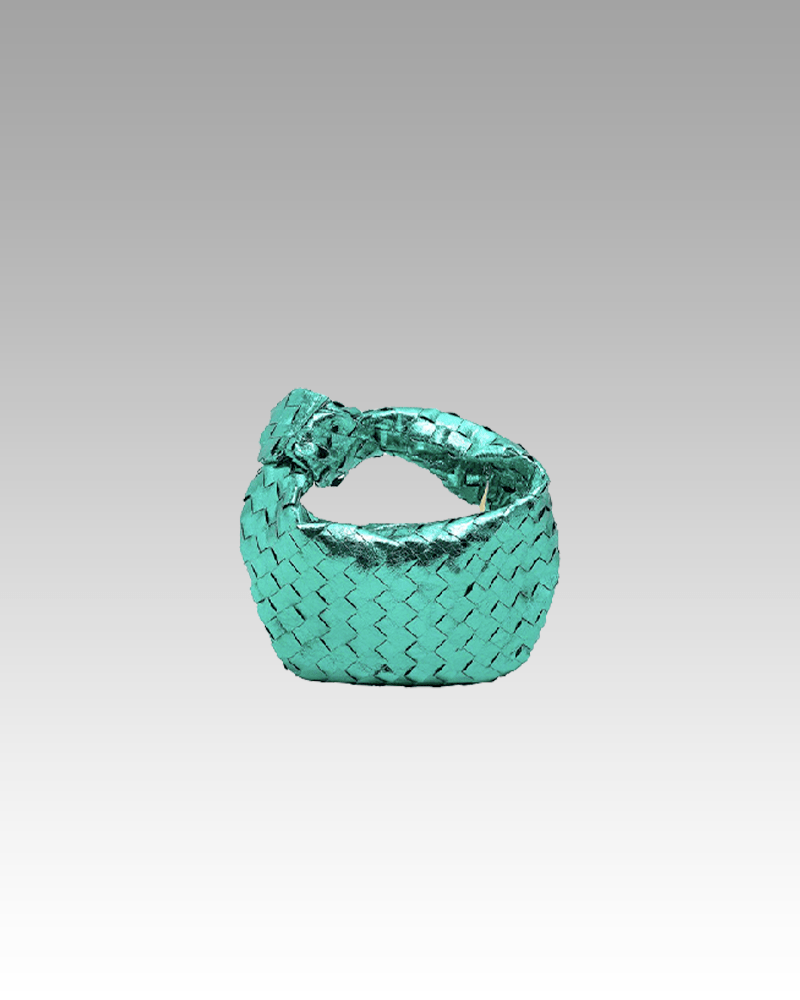 Sac à main tissé vert Sonia pour femme, disponible chez Izamel - l'essentiel de la mode féminine.