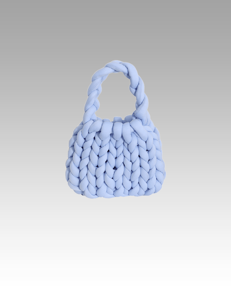 Vicky sac à main tricoté bleu femme boutique Izamel.