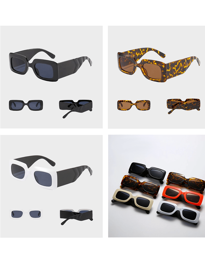 Collection 'Alice' de lunettes de soleil noir vintage dans différentes couleurs, avec protection UV400.
