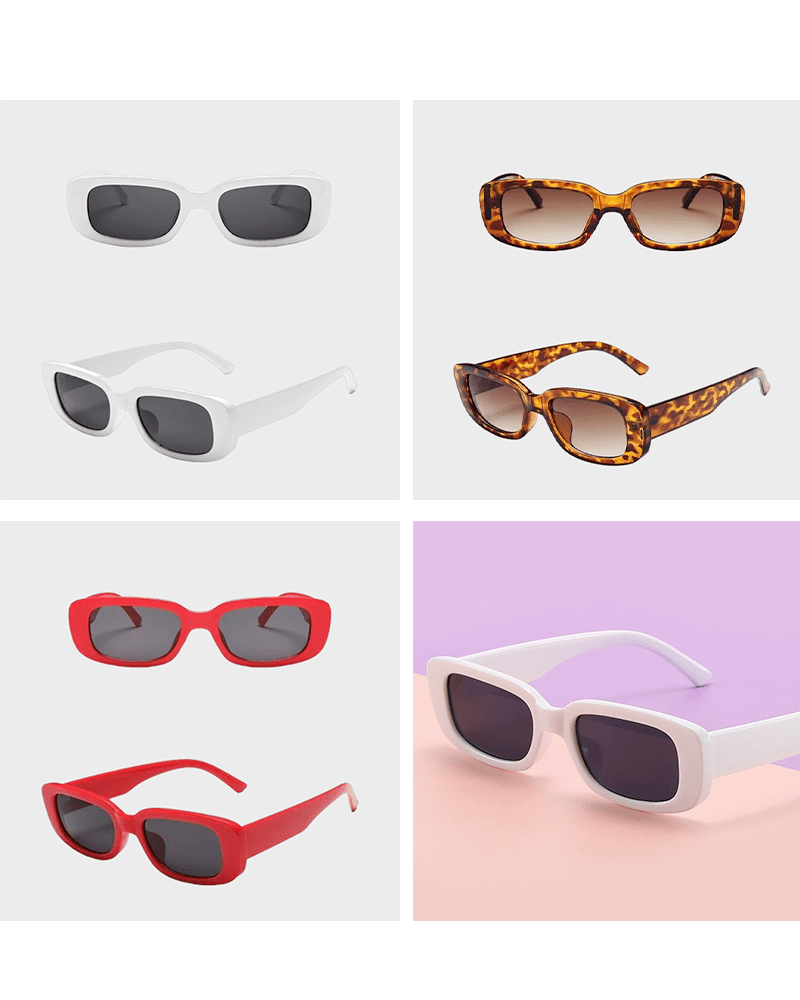 Lunettes de soleil tendance Becky avec protection UV400, disponibles dans plusieurs couleurs.
