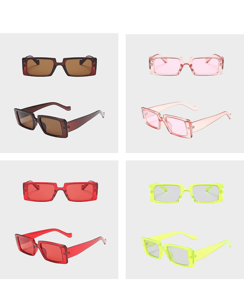 Lunettes de soleil Célia branchées avec protection UV400, en plusieurs couleurs variées.