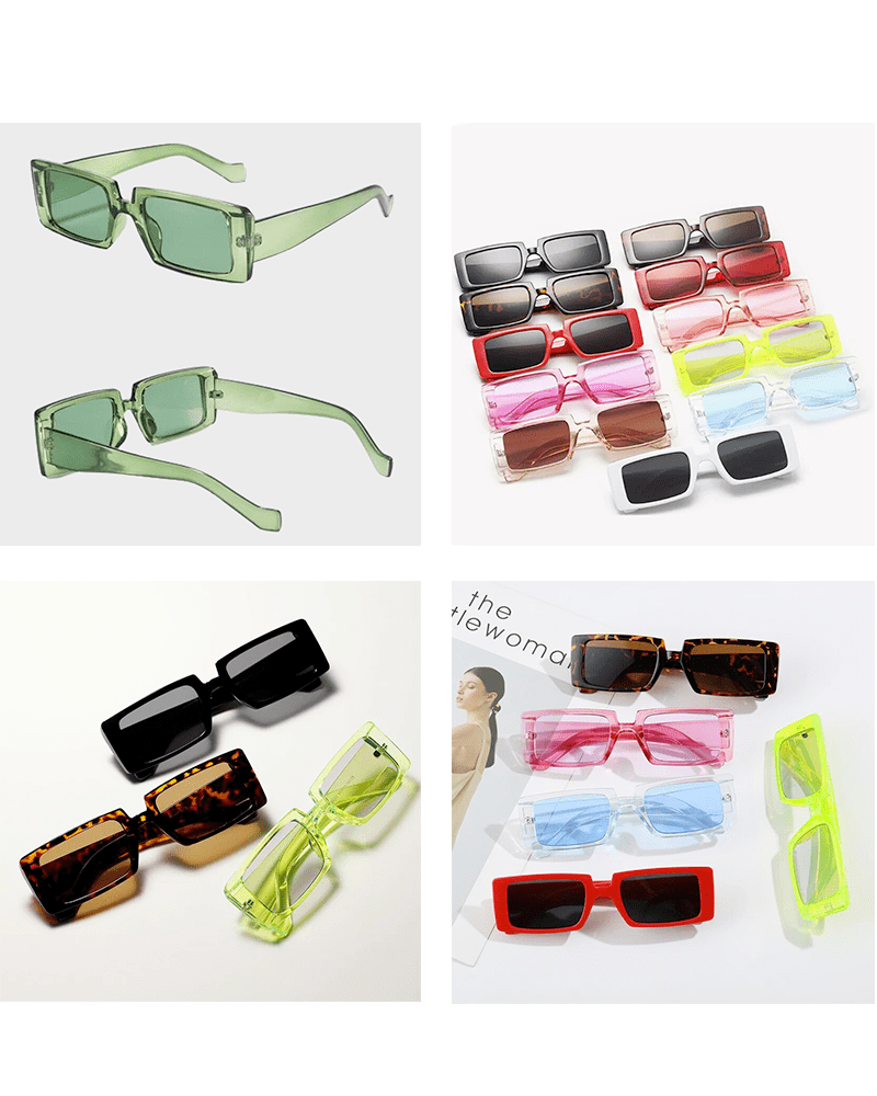 Lunettes de soleil Célia branchées avec protection UV400, disponibles en plusieurs couleurs variées."