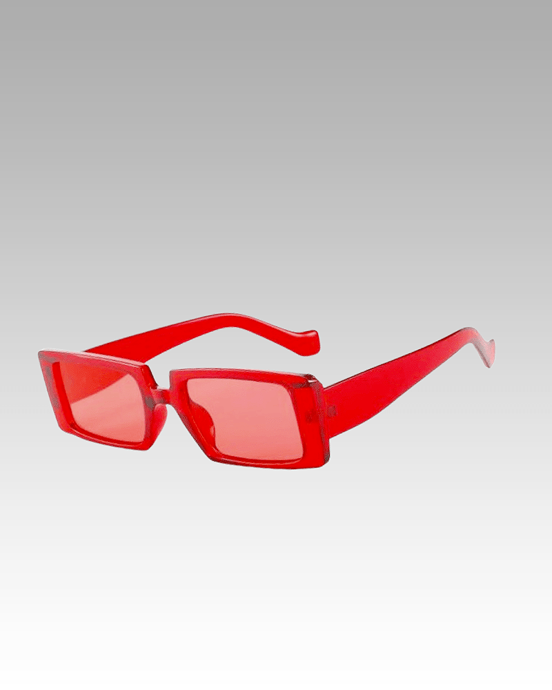 Lunettes de soleil Célia rouge, accessoire branché pour femme avec protection UV400, chez Izamel.