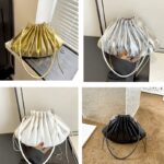 Chloé sac à bandoulière en similicuir plissé, disponible dans une variété de couleurs."