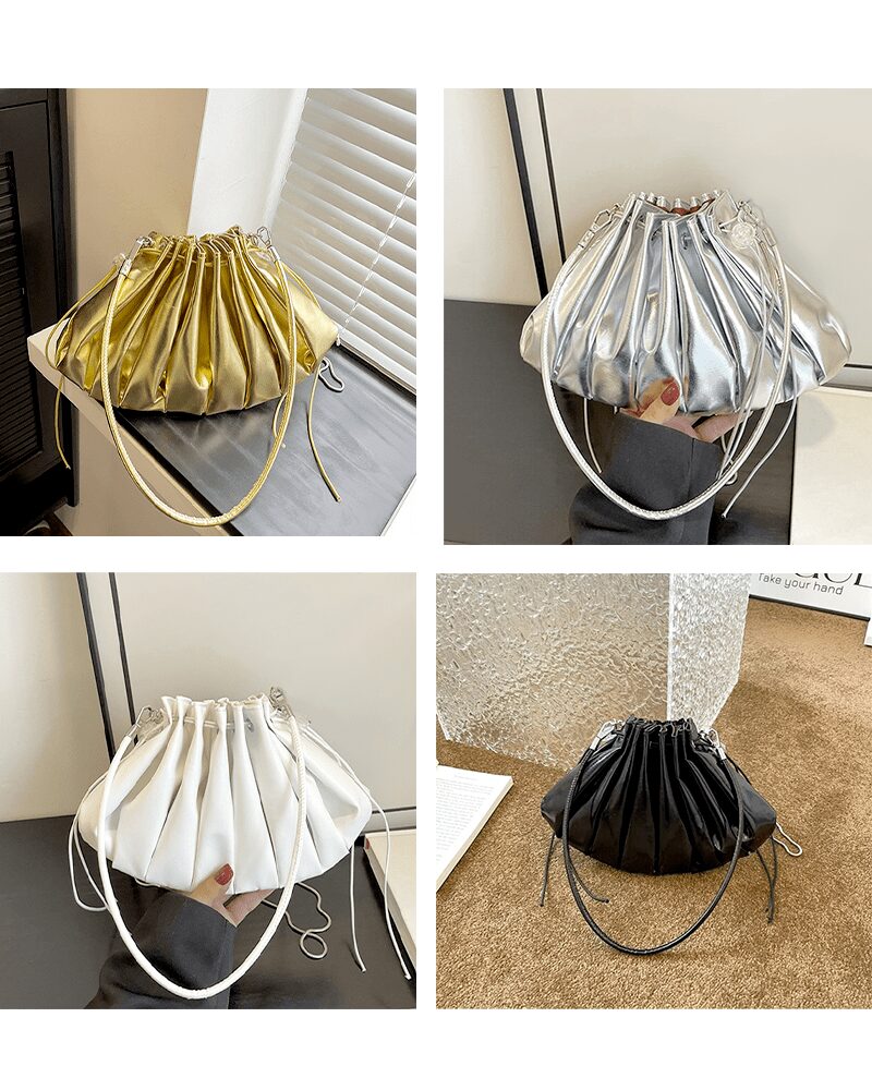 Chloé sac à bandoulière en similicuir plissé, disponible dans une variété de couleurs."