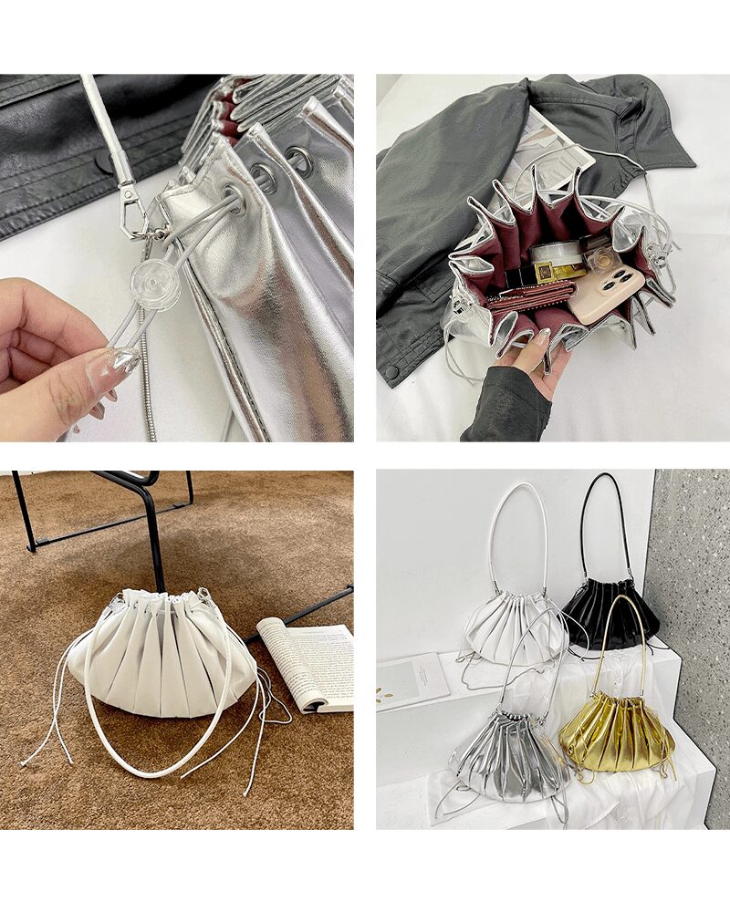 Chloé sac à bandoulière en similicuir plissé, polyvalent et élégant.