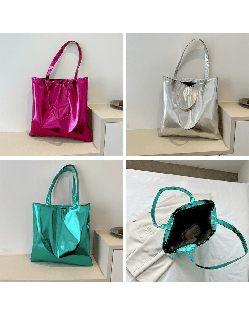 Sacs à main fourre-tout brillants Elsa - une variété de couleurs pour tous les goûts.