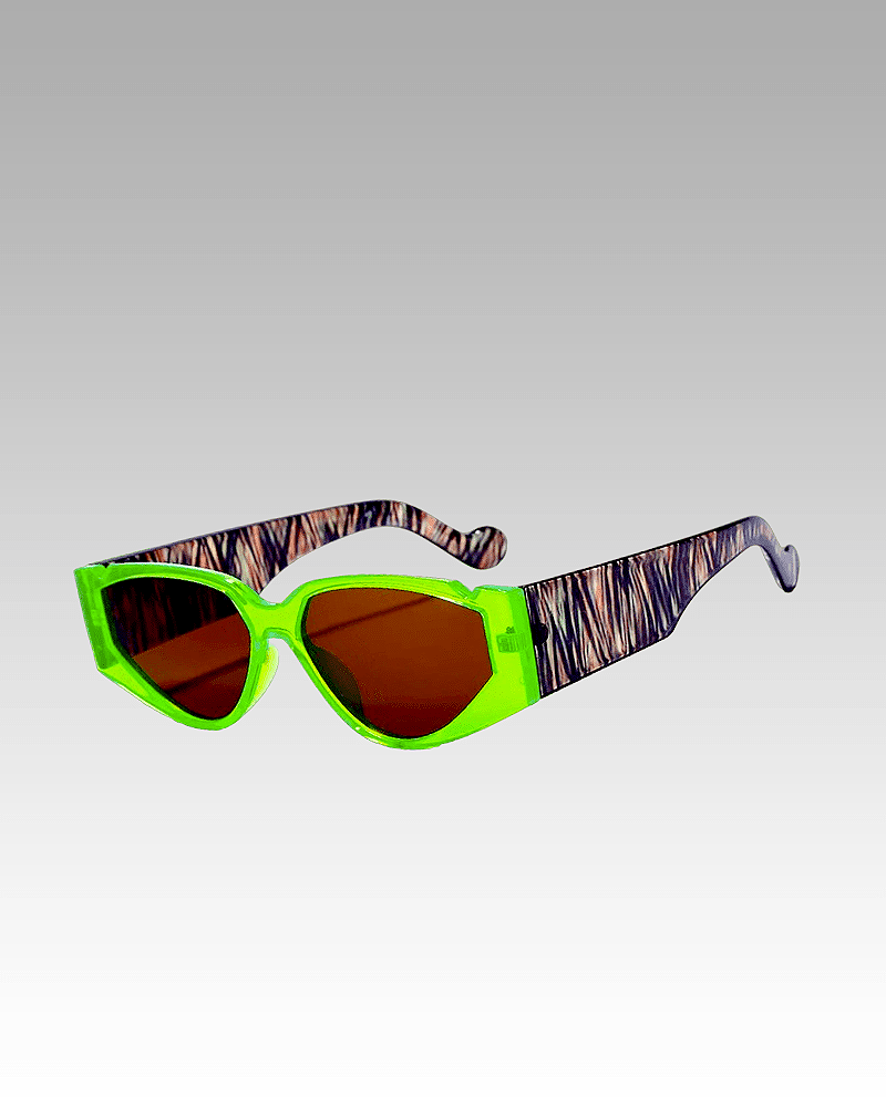 Lunettes de soleil vert fluo vintage pour femme - Protection UV400 - Boutique Izamel