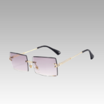 Lunettes de soleil Gracie rétro gris avec protection UV400 - Femme portant des lunettes de soleil - Boutique Izamel