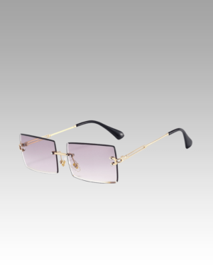 Lunettes de soleil Gracie rétro gris avec protection UV400 - Femme portant des lunettes de soleil - Boutique Izamel
