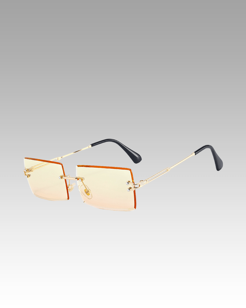 Lunettes de soleil Gracie rétro orange avec protection UV400 - Femme portant des lunettes de soleil - Boutique Izamel