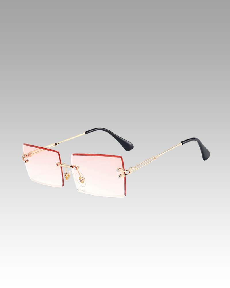 Lunettes de soleil saumon rétro pour femme avec protection UV400, disponibles chez Izamel.