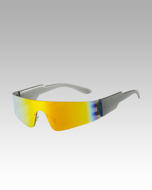 Lunettes de soleil noir et orange Kyle, accessoire de style streetwear pour femmes avec protection UV400, disponibles chez Izamel.