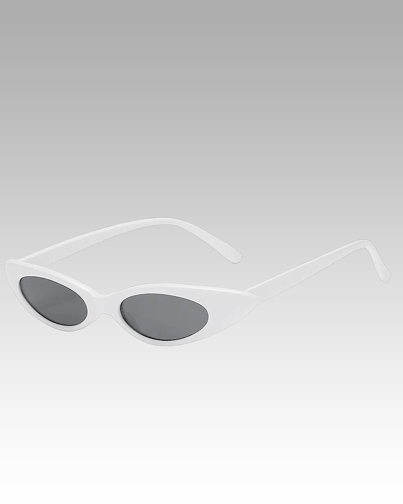 Lunettes de soleil rétro blanches Livia avec protection UV400 pour femme, disponibles chez Izamel.