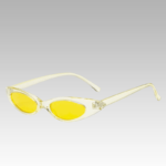 Lunettes de soleil rétro Livia jaune avec protection UV400 pour femme, disponibles chez Izamel.