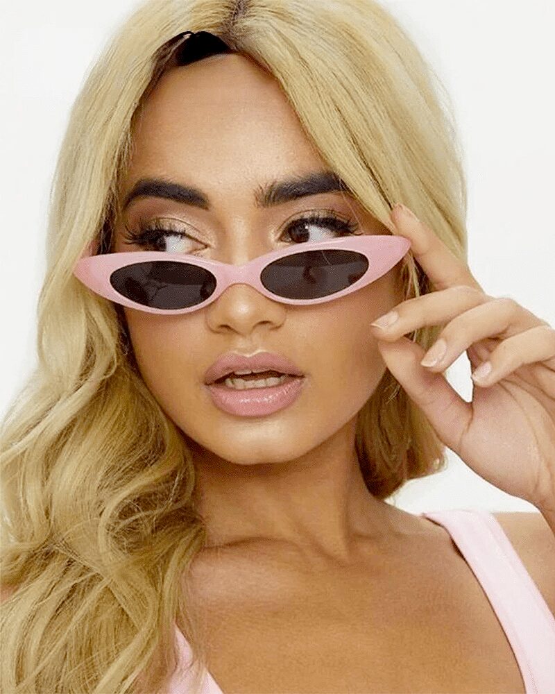 Lunettes de soleil Livia rose rétro avec protection UV400.