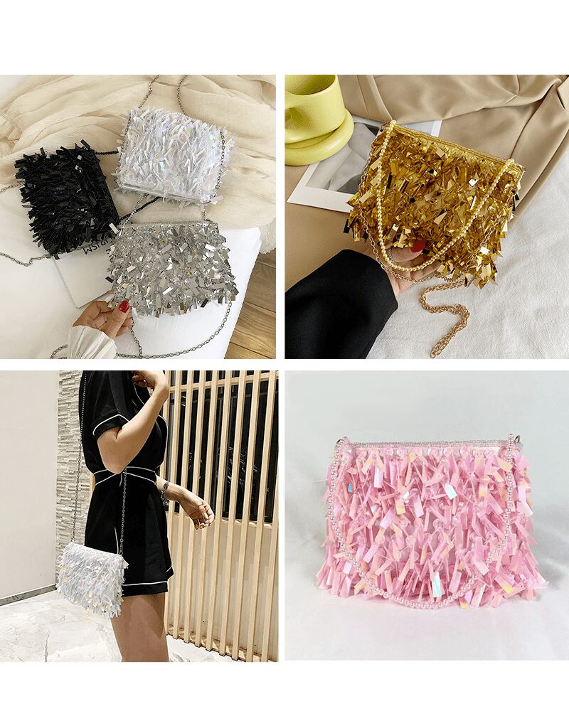 Sac à bandoulière à paillettes Mandy, un choix varié de couleurs pour un style éclatant.