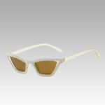 Lunettes de soleil Naomie champagne avec strass et protection UV400, disponibles chez Izamel.