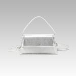 Sac à main Nawel argenté en similicuir brillant - accessoire de mode chic chez Izamel.
