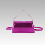 Sac à main Nawel rose en similicuir brillant - élégance féminine chez Izamel.