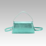 Sac à main Nawel vert en similicuir brillant - l'accessoire tendance chez Izamel.
