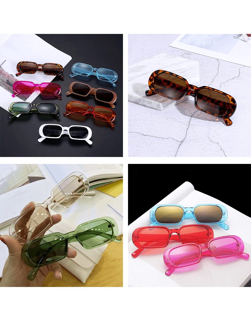 Collection de lunettes de soleil 'Noémie' branchées dans diverses couleurs, avec protection UV400.