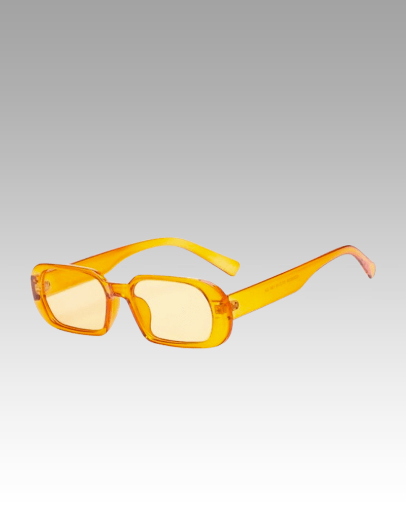 Lunettes de soleil 'Noémie' orange pour femme, avec protection UV400, en vente chez Izamel.