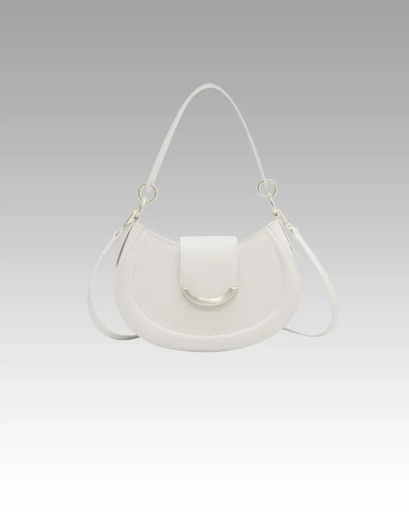 Sac à main Anaïs en similicuir blanc pour femmes, disponible chez Boutique Izamel.