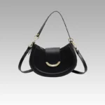 Sac à main Anaïs en similicuir noir pour femmes, disponible chez Boutique Izamel.