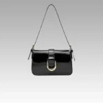 Sac à bandoulière Inaya noir vernis pour femme de la boutique Izamel