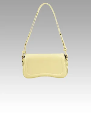 Sac à main Lina en similicuir jaune pour femmes, disponible chez Boutique Izamel.