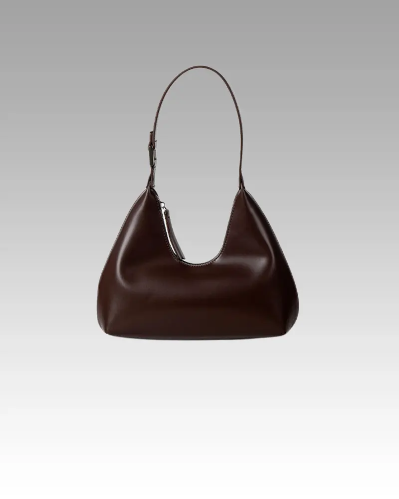 Sac à main Samia en similicuir chocolat pour femmes, disponible chez Boutique Izamel.