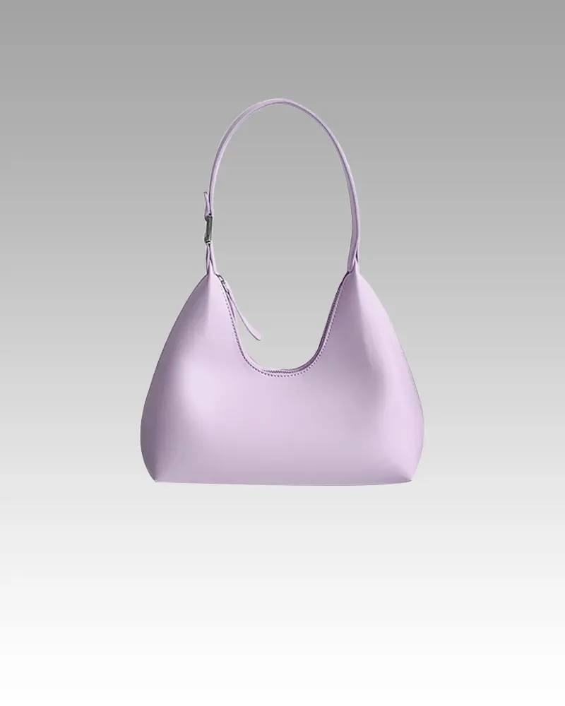 Sac à main Samia en similicuir lila pour femmes, disponible chez Boutique Izamel.
