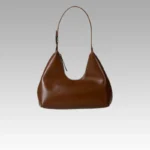Sac à main Samia en similicuir marron pour femmes, disponible chez Boutique Izamel.