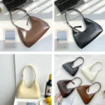 Sac à main Samia en similicuir montré en quatre photos sous différents angles, disponible chez Boutique Izamel.